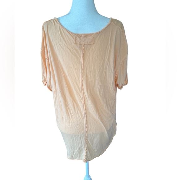 We the Free Hemp Organic Cotton Peach Raw Hem Women's Top-‎ Medium - Picture 2 of 6